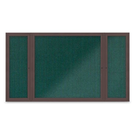 United Visual Products Indoor Enclosed Combo Board, 48"x36", Gold Frame/Black Porc & Cinnabar UVCB4836G-BLKPORC-CINNABA